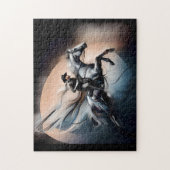 ウマモダンーアートのカウボーイ ジグソーパズル (縦)