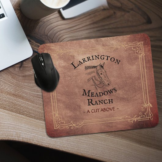 ウマランチビジネスロゴのカスタマイズ可能な西部 マウスパッド