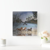 ウマランニングーズビーチ時計 スクエア壁時計 (ホーム)