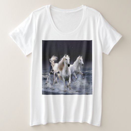 ウマランニングーズ装飾用クッション プラスサイズTシャツ (デザイン正面)