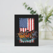 ウマヴィンテージアメリカ動揺して国旗 ポストカード (スタンド正面)