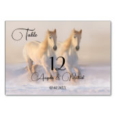 ウマ冬の結婚式のテーブル番号カード テーブルナンバー (正面)