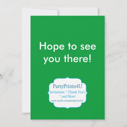 ウマ回転木馬、カーニバルサーカス誕生日パーティー 招待状 (裏面)