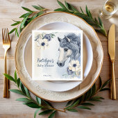 ウマ女性のカーボーイベビーシャワーモノグラムの スタンダードカクテルナプキン