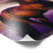 ウマ威厳のあるスタリオンアニマルマウンテンサンセット フォトプリント            (角)