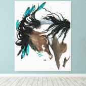 ウマ威厳のあるピント絵を描バスプリントby Bihrle キャンバスプリント (インサイチュ (ウッドフロア))