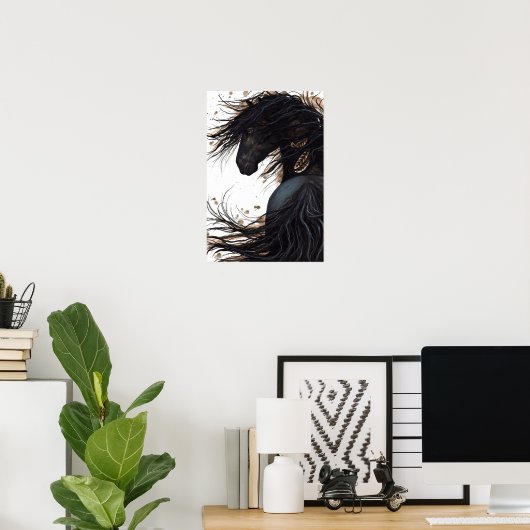 ウマ威厳のあるフライアシアンポスターアートby Bihrle ポスター (ホームオフィス)