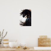 ウマ威厳のあるフライアシアンポスターアートby Bihrle ポスター (キッチン)