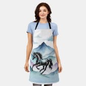 ウマ威厳のある&ウォーターの色マウンテンエプロン エプロン (着用した状態)