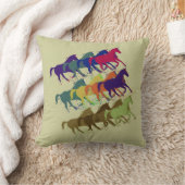 ウマ模様ファームスタイル装飾 クッション (ブランケット)