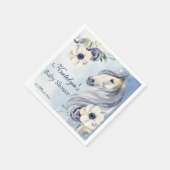ウマ牧場の水の色の花ベビーシャワーカスタム スタンダードカクテルナプキン (角)