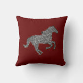 ウマ畑の模様の装飾 クッション (裏面)