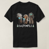 ウマ着用顔マスクEw-People動物愛好家T Tシャツ (デザイン正面)