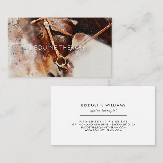 ウマ科のな水彩画の名刺 名刺 (正面/裏面)