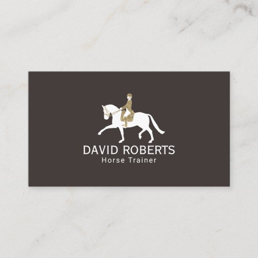 ウマ科のな金ゴールドの乗馬の調教師ブラウン 名刺 (正面)