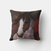 ウマ科のな馬のポートレートのクッションの枕ギフト クッション (裏面)