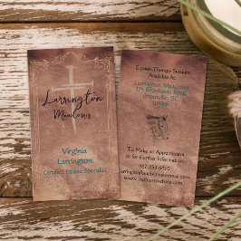 ウマ科のセラピー馬牧場ロゴ名刺 名刺