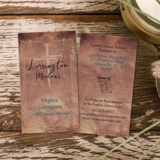 ウマ科のセラピー馬牧場ロゴ名刺 名刺