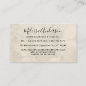 ウマ科のヴィンテージホースデイジーパーソナライズされた馬術団 名刺 (裏面)