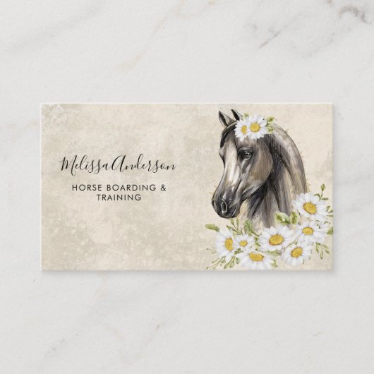 ウマ科のヴィンテージホースデイジーパーソナライズされた馬術団 名刺 (正面)