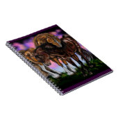 ウマ科の夕日の馬の献身~ノート ノートブック (右側)