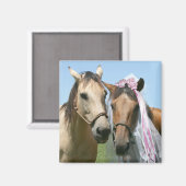 ウマ科の新郎新婦 マグネット (正面/裏面)