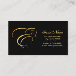 ウマ科の金ゴールド色 |モノグラムEホース 名刺