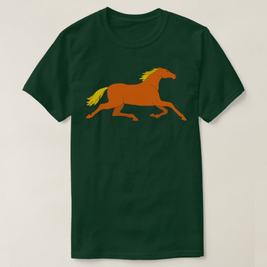 ウマ科の金ゴールド Tシャツ (デザイン正面)