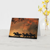 ウマ科の馬の共感表 カード (黄色い花)