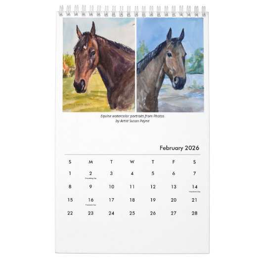 ウマ科のArt S. Payneページ独身のカレンダー カレンダー (2月 2026)