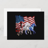 ウマ米国国旗の馬 シーズンポストカード (正面/裏面)
