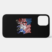 ウマ米国国旗の馬 Case-Mate iPhoneケース (裏面 (横))