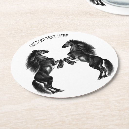 ウマ紙コースターカスタム文字とカラー ラウンドペーパーコースター (アングル)