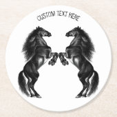 ウマ紙コースターカスタム文字とカラー ラウンドペーパーコースター (正面)