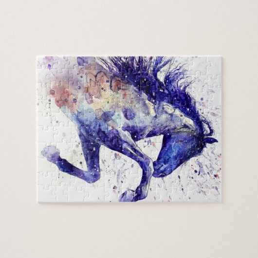 ウマ素晴らしウウォーター（ばちゃばちゃ）跳ねる絵画ズ ジグソーパズル (横)