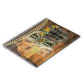 ウマ素朴サンフラワーワゴンホイールカウボーイブーツ ノートブック (左側)