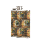 ウマ素朴サンフラワーワゴンホイールカウボーイブーツF フラスク (左)