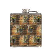 ウマ素朴サンフラワーワゴンホイールカウボーイブーツF フラスク (裏面)