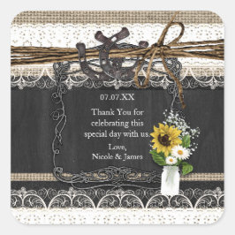 ウマ素朴シューズ&フラワーズカントリーシール スクエアシール