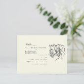 ウマ素朴ズヌズリングクリームブライダルシャワー ポストカード (スタンド正面)