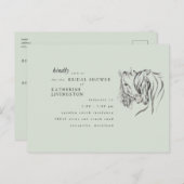 ウマ素朴ズヌズリングセージブライダルシャワー ポストカード (正面/裏面)