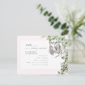 ウマ素朴ズヌズリングピンクブライダルシャワー インビテーションポストカード (スタンド正面)