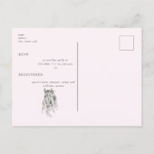 ウマ素朴ズヌズリングピンクブライダルシャワー インビテーションポストカード (裏面)