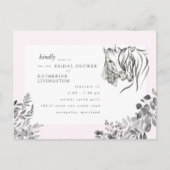 ウマ素朴ズヌズリングピンクブライダルシャワー インビテーションポストカード (正面)