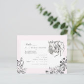 ウマ素朴ズヌズリングピンクブライダルシャワー インビテーションポストカード (スタンド正面)