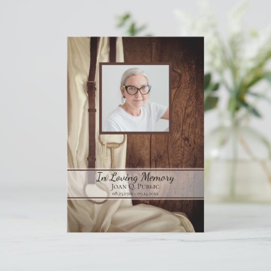 ウマ素朴ビットサテン葬儀記念悔やみや弔慰 サンキューカード (スタンド正面)