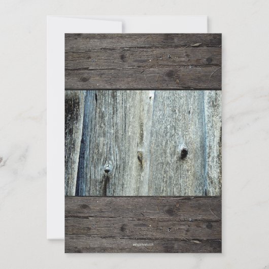 ウマ素朴フォト子供の誕生日招待状 招待状 (裏面)