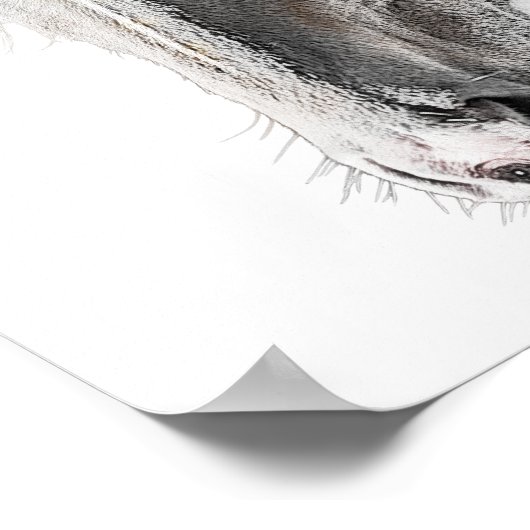 ウマ素朴ミニマルモダンカントリーファームハウス ポスター (角)