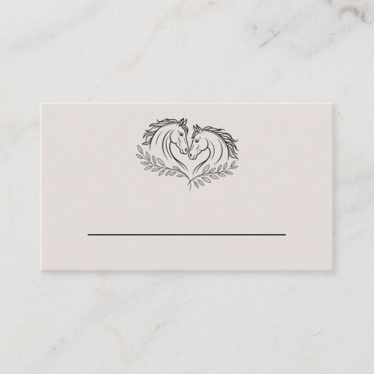 ウマ素朴ンカントリーエレガントウェスタン結婚ズ プレイスカード (正面)