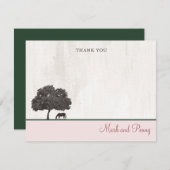 ウマ結婚の感謝文房具ノートカード サンキューカード (正面/裏面)